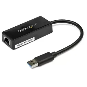USB 3.0 to Gigabit Ethernet Adapter with Extra USB Port, StarTech USB31000SPTB, 5 Gbps, Black