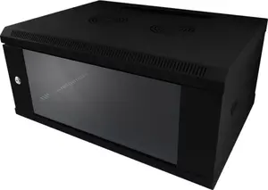 Wall-mounted rack cabinet ALLNET ALL-SMC6612SCHWARZ 12U, 50 kg capacity, key lock, black