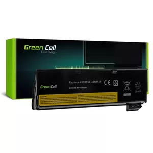 Akumulators Green Cell LE57V2 priekš Lenovo ThinkPad L450 T440 T450 X240 X250 — Li‑Ion 4400 mAh, melns