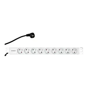 Baro sadales panelis SCHRACK IU070110 19" 1U, 9 kontaktligzdas, 2 m kabelis