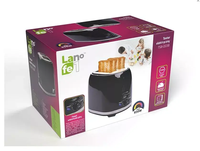 Toaster LAFE TSB003B 2-slice 850W Photo 5