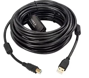 USB cable MicroConnect USBAB20B-ACTIVE, USB 2.0, A to B, 20 m, 480 Mbps, gold-plated contacts, black