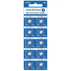 Single-use alkaline button battery everActive EVAG3 LR41 1.5V — pack of 10