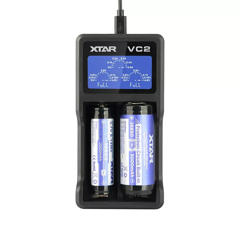 Akumulatoru lādētājs XTAR VC2 — 2 vietas USB LCD Photo 2