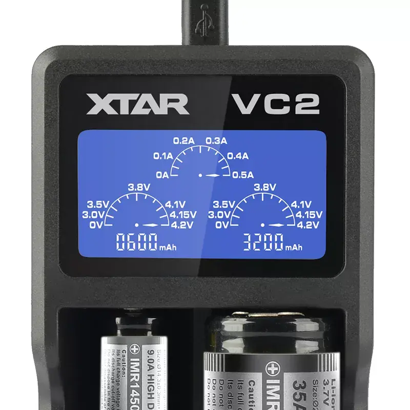 Akumulatoru lādētājs XTAR VC2 — 2 vietas USB LCD Photo 4