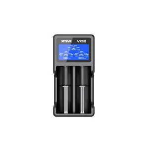 Akumulatoru lādētājs XTAR VC2 priekš 2 Li‑Ion šūnām, USB barošana, LCD displejs, melns