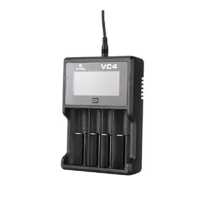 Battery charger XTAR VC4 USB for 4 batteries (A, AA, AAA, AAAA, C, D), Li‑Ion, LCD display, black