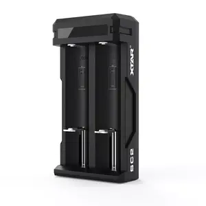 Battery charger XTAR SC2 Li-ion 18650 USB-C 2 slots, USB-C power, LED indicators, black