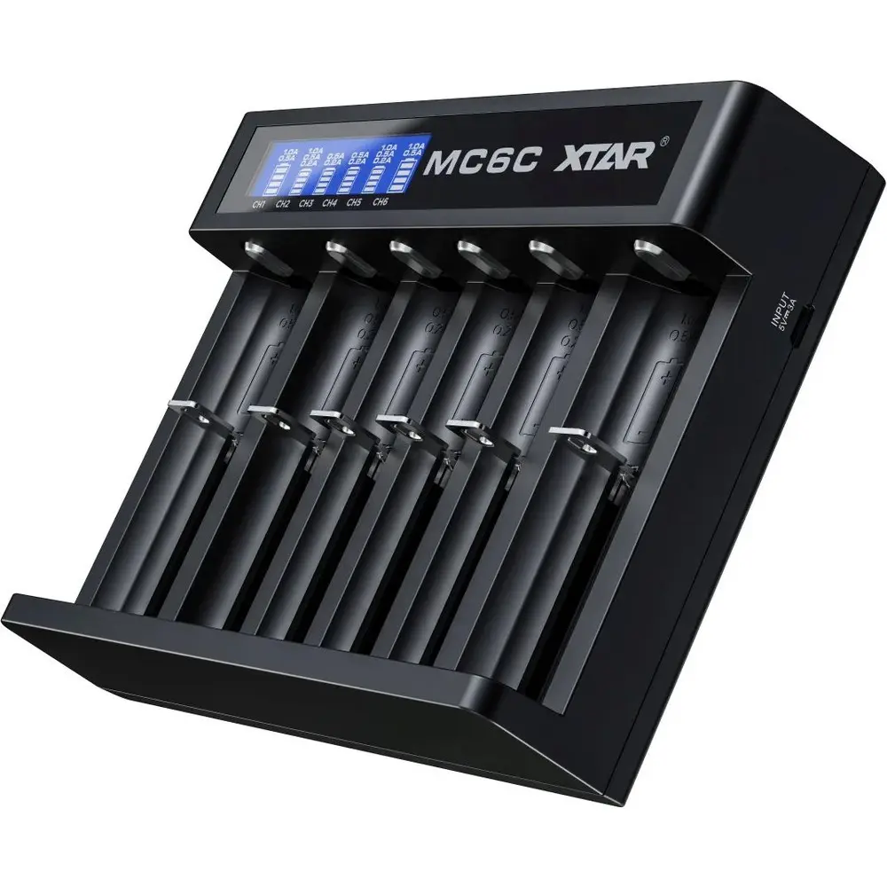 Uzlādes ierīce XTAR MC6C daudzvietu viedā