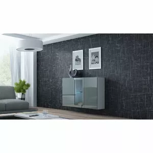 Sideboard cama meble VIGO 90/120/38 white/grey glossy