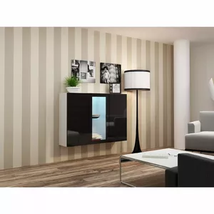 Sideboard cama meble VIGO 90/120/38 white/black glossy