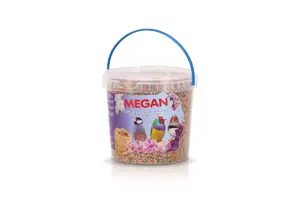 Putnu barība MEGAN ME10 — 750 g, baltais prosa, kanāriju sēklas, sarkanais prosa, linsēklas
