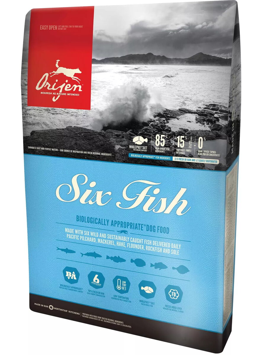 Sausais suņu barība Orijen Six Fish