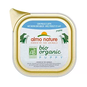 Mitrs barības produkts kucēniem almo nature Piens un Vistas 100 g trauks (bez mākslīgām krāsām)