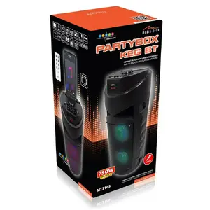 Портативная Bluetooth-колонка MEDIA-TECH PartyBox KEG BT MT3165, 40 Вт RMS, Bluetooth 5.0, FM, MicroSD, USB, AUX, LED-дисплей