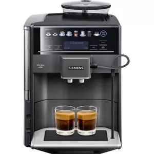Espresso automāts Siemens EQ.6 TE654319RW — pilnībā automātisks, ūdens tvertne 1.7 l, pupiņu trauks 300 g, 15 bāri, iebūvēta dzirnaviņas, piena tvertne, LED displejs