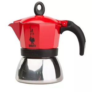 Moka pot Bialetti Moka induction 0.1 L Red Silver