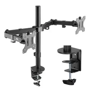 Monitor mount MACLEAN MC-884 dual 32" (81.3 cm) desk clamp, VESA 75x100, max load 16 kg, black