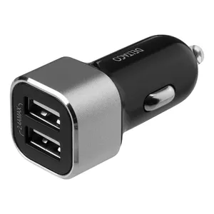 Car Charger Deltaco USB-CAR126 Mobile Device Charger Universal Black Silver