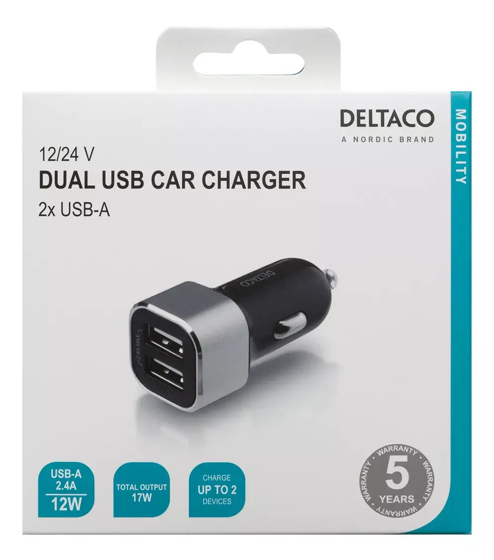 Automobiļu lādētājs Deltaco USB-CAR126 Photo 3
