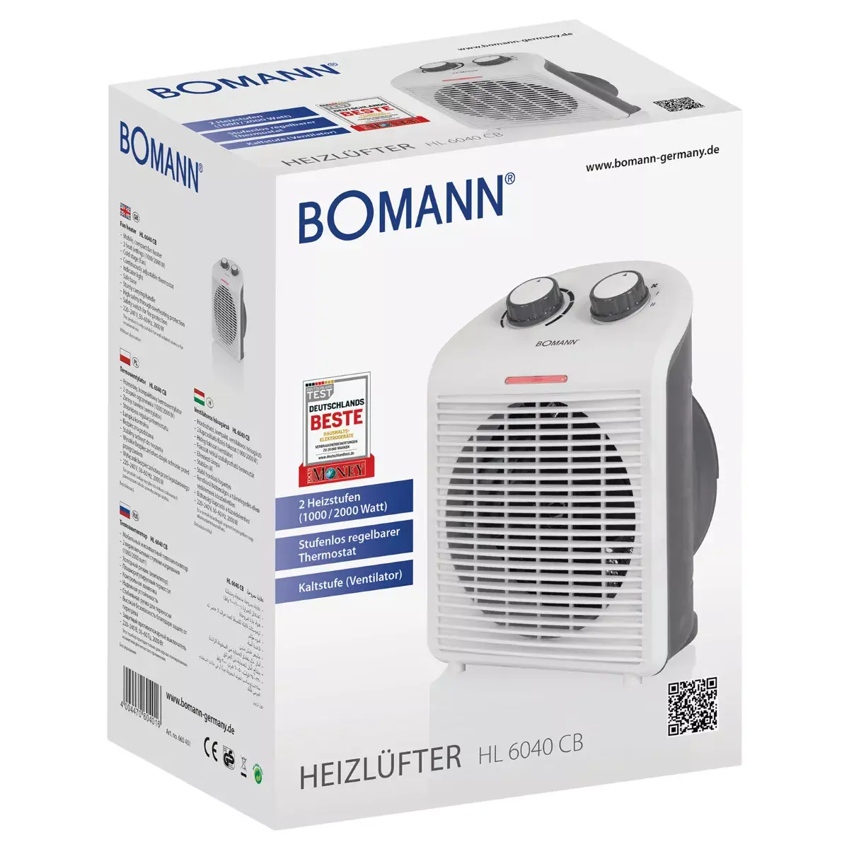 BOMANN HL 6040 CB вентиляторный обогреватель 2000 Вт Photo 3