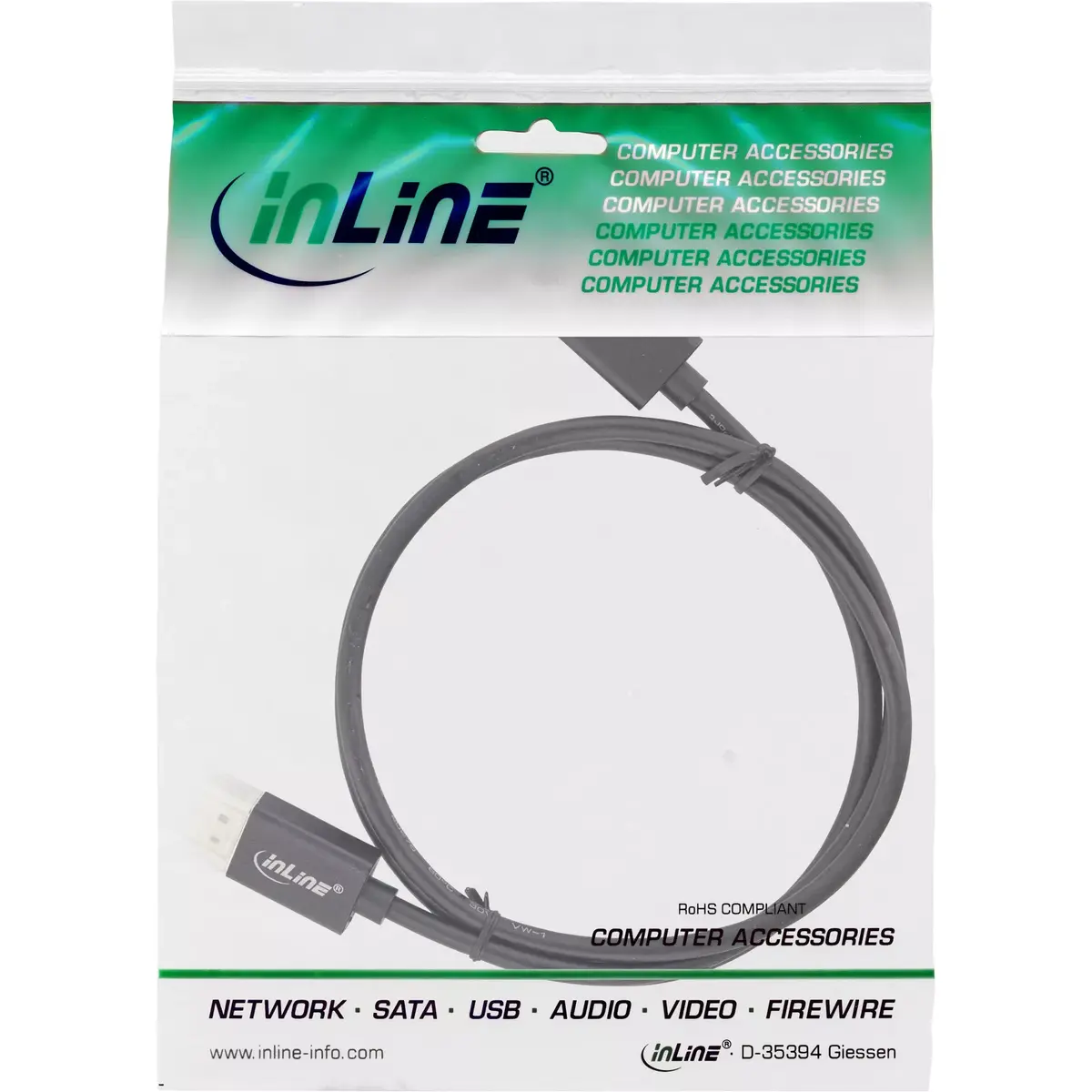 DisplayPort 1.4 cable InLine Slim 8K4K Photo 2