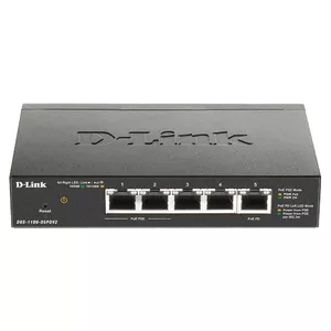 D-Link DGS-1100-05PDV2 tīkla pārslēgs Vadīts Gigabit Ethernet (10/100/1000) Power over Ethernet (PoE) Melns