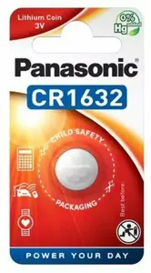 Button lithium battery Panasonic CR1632 — 1 piece, 3V