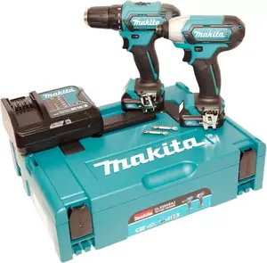 Аккумуляторная отвертка и ударный драйвер Makita CLX224SAJ, 12 В LiPo, пистолетная ручка, чёрно‑синий, кейс