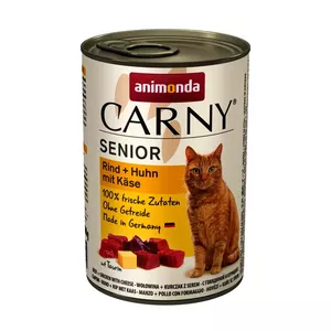 Wet cat food animonda Carny Beef + Chicken with Cheese 400 g — senior, 80% moisture, 10% protein