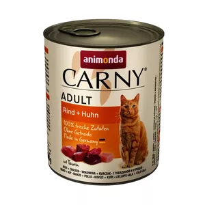 Влажный корм для кошек animonda ANIMONDA Carny 800 г (консервa) — Для взрослых, основной вкус: курица, дополнительный: говядина, витамин D3, без сои