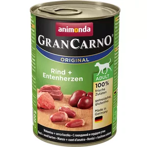 Консервы для собак Animonda GranCarno Original Говядина и Утка для взрослых 400 г, влажный корм, 10% белка, 9% жира