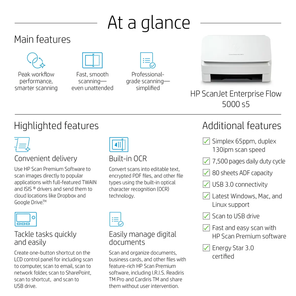 HP ScanJet Enterprise Flow 5000 s5 Sheet-fed Scanner Photo 2