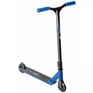 Kick scooter Muuwmi 408 with 100 mm wheels, black/blue — lightweight urban scooter