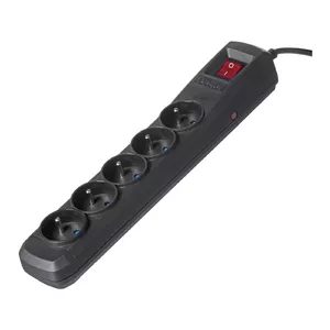 Сетевой фильтр ActiveJet ACJ COMBO 5G 1.5M — 5 розеток Type E, кабель 1.5 м, 2300 Вт, 10 А, вилка Type E