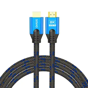 HDMI cable Savio CL-142 v2.1 1.8 m, HDMI Type A male–male, gold-plated contacts, black/blue