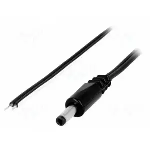 DC barošanas kabelis ar taisnu spraudni 4,0×1,7 mm priekš Sony, 0,5 mm², melns, 1,5 m
