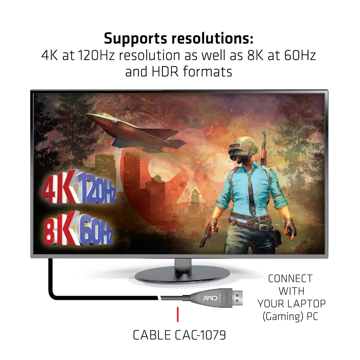 Aktīvā optiskā kabeļa CLUB3D DisplayPort 1.4 Photo 4