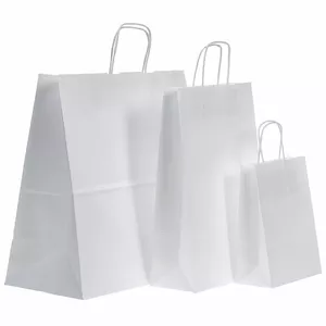 Бумажный пакет PaperSeal с кручёными бумажными ручками 340 x 200 x 330 мм белый
