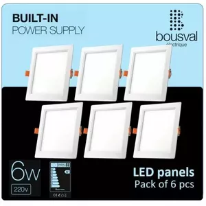 LED paneļu komplekts bousval-electrique DWNS-6WW-SET-6 — 6 gab., 6W, 3000K
