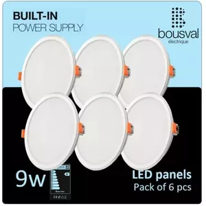 LED panel 9W bousval-electrique DWN-9NW-SET-6, round, 4000K, recessed/ceiling