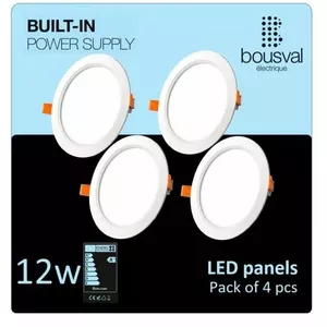 LED round panel bousval-electrique DWN-12NW-SET-4, 12W, 4000K, recessed surface-mount