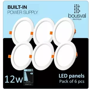 Apaļā LED panele 12W bousval-electrique DWN-12NW-SET-6 4000K neitrāli balta