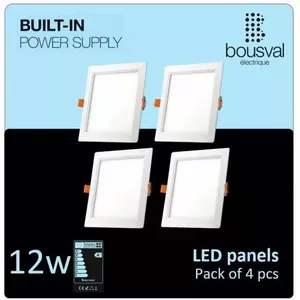 LED panelis bousval-electrique DWNS-12WW-SET-4 12W 3000K 168x168x29 mm