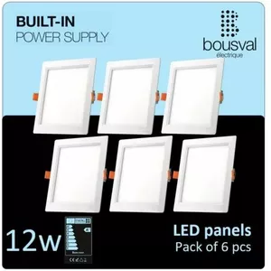 Kvadrātveida LED panelis 12W 4000K bousval-electrique DWNS-12NW-SET-6, iebūvējamais/iestrādājamais