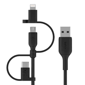 USB Cable Belkin BOOST CHARGE CAC001BT1MBK 1m USB A USB C/Micro-USB B/Lightning Black