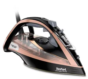 Паровой утюг Tefal FV9845 — 3200 Вт, непрерывный пар 60 г/мин, бак 350 мл, вертикальный пар, 1,45 кг, чёрный/медный