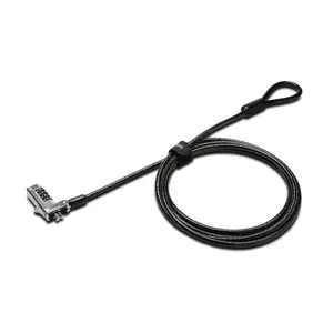 Kensington Slim Combination Laptop Lock with carbon steel cable for standard security slot