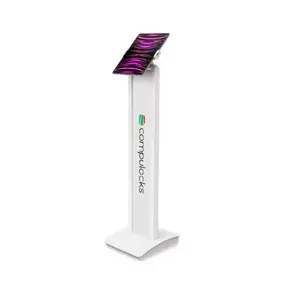 Multimedia floor stand Compulocks Universal Tablet Cling Brandable Floor Stand White Steel universal tablet mount
