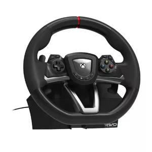 Руль с педалями Hori Racing Wheel Overdrive XBOX для Xbox Series X/S, проводной, D‑pad, черно‑серебристый, 320×295×290 мм